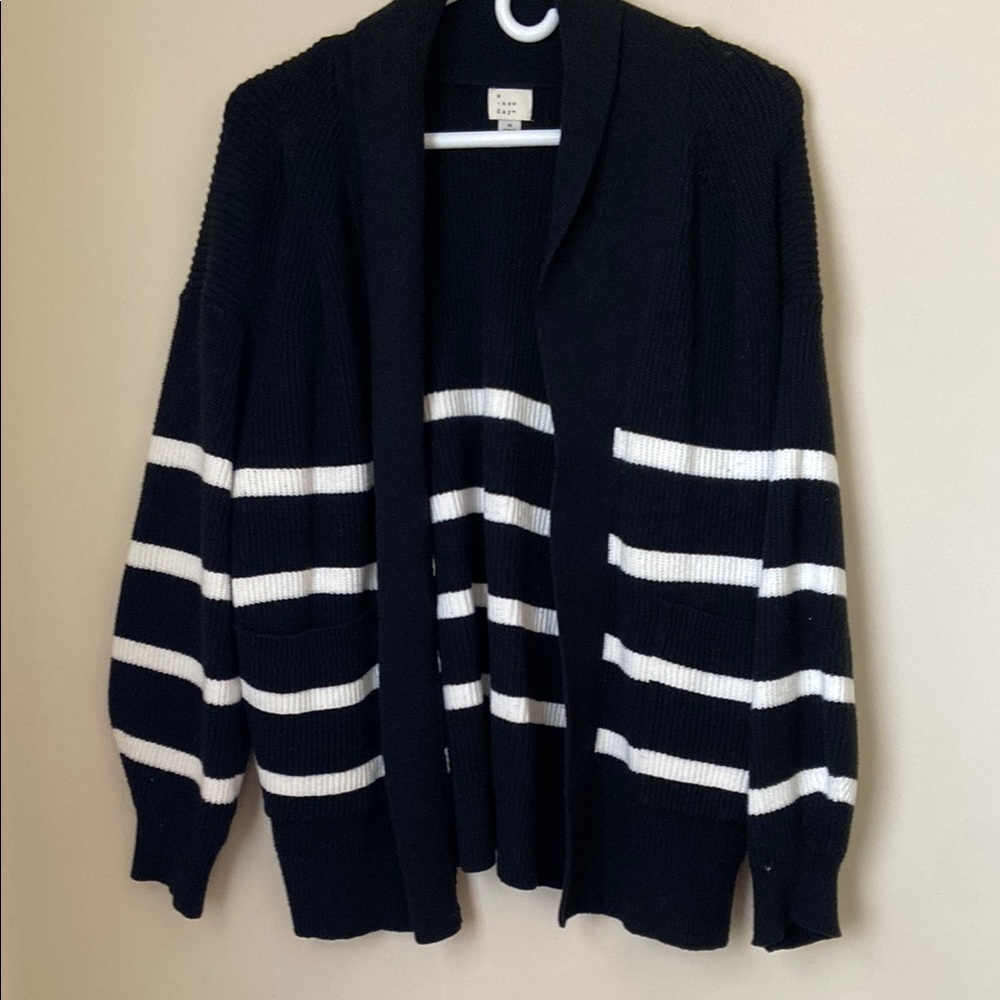 A New Day Black Ribbed Cardigan